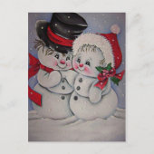 niedlich Snowman Postkarte (Vorderseite)