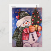 niedlich Snowman Postkarte (Vorne/Hinten)