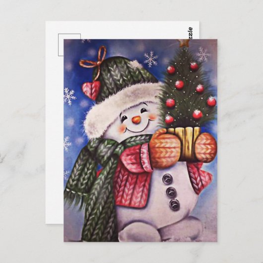 niedlich Snowman Postkarte (Vorne/Hinten)