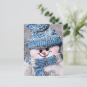 niedlich Snowman Postkarte (Stehend Vorderseite)