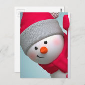Niedlich Snowman Postkarte (Vorne/Hinten)