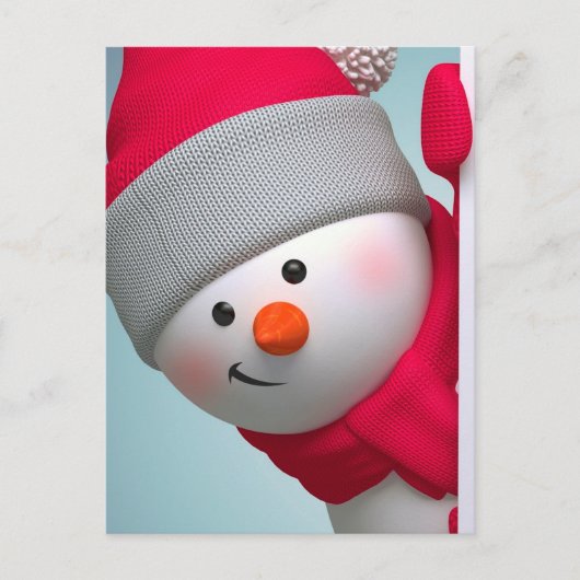 Niedlich Snowman Postkarte (Vorderseite)