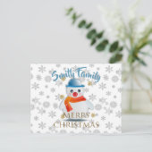 Niedlich Snowman Postkarte (Stehend Vorderseite)