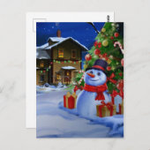 niedlich Snowman Postkarte (Vorne/Hinten)