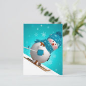 Niedlich Snowman Postkarte (Stehend Vorderseite)
