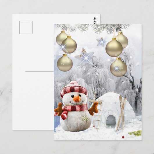 niedlich Snowman Postkarte (Vorne/Hinten)