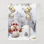 niedlich Snowman Postkarte (Vorderseite)