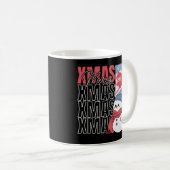 Niedlich Snowman Retro Weihnachten Kaffeetasse (VorderseiteRechts)