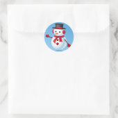 Niedlich Snowman Runder Aufkleber (Tasche)