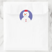 Niedlich Snowman Runder Aufkleber (Tasche)