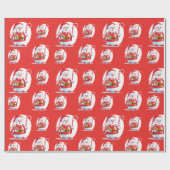 Niedlich Snowman Santa Xmas Sweet Candy Cane Muste Geschenkpapier (Flach)