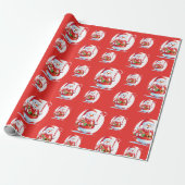 Niedlich Snowman Santa Xmas Sweet Candy Cane Muste Geschenkpapier (Ungerollt)