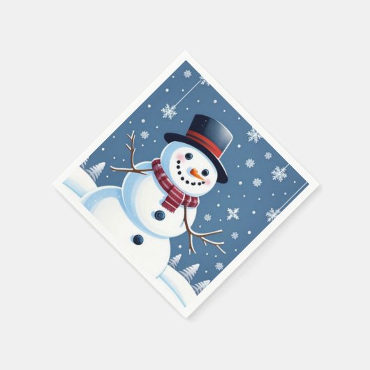 Niedlich Snowman Serviette (Ecke)