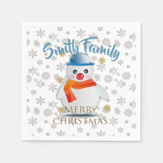Niedlich Snowman Serviette (Vorderseite)