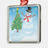 Niedlich Snowman Silbernes Ornament (Links)