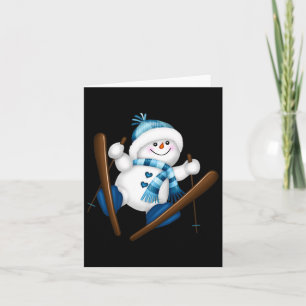 Niedlich Snowman Snowboarden Snowboarder Weihnacht Karte