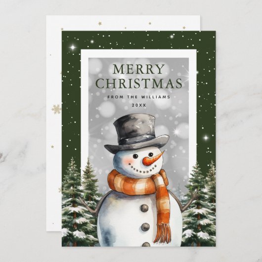 Niedlich Snowman Snowflake Frohe Weihnachten (Vorne/Hinten)