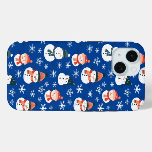 Niedlich Snowman Snowflake Seamless Patterns Weihn Case-Mate iPhone Hülle (Rückseite (Horizontal))
