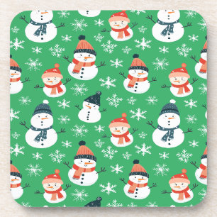 Niedlich Snowman Snowflake Seamless Patterns Weihn Getränkeuntersetzer