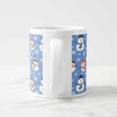 Niedlich Snowman Snowflake Seamless Patterns Weihn Jumbo-Tasse (Rückseite)