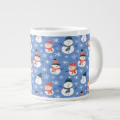 Niedlich Snowman Snowflake Seamless Patterns Weihn Jumbo-Tasse (Vorderseite Rechts)