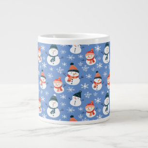 Niedlich Snowman Snowflake Seamless Patterns Weihn Jumbo-Tasse