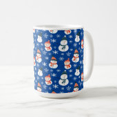 Niedlich Snowman Snowflake Seamless Patterns Weihn Kaffeetasse (VorderseiteRechts)