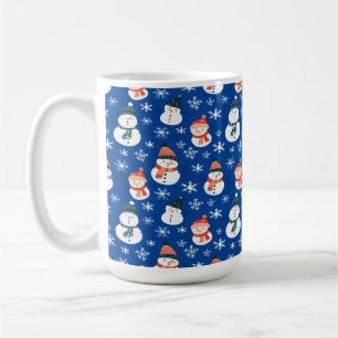 Niedlich Snowman Snowflake Seamless Patterns Weihn Kaffeetasse