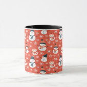Niedlich Snowman Snowflake Seamless Patterns Weihn Tasse (Zentrum)