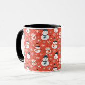 Niedlich Snowman Snowflake Seamless Patterns Weihn Tasse (Vorderseite Links)