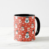 Niedlich Snowman Snowflake Seamless Patterns Weihn Tasse (VorderseiteRechts)