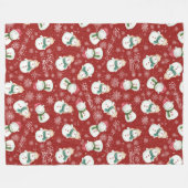 Niedlich Snowman Snowflake Whimsischer Weihnachten Fleecedecke (Vorderseite (Horizontal))