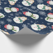 Niedlich Snowman Snowflake Whimsischer Weihnachten Geschenkpapier (Ecke)