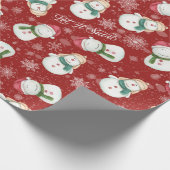 Niedlich Snowman Snowflake Whimsischer Weihnachten Geschenkpapier (Ecke)