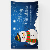 Niedlich Snowman Snowy Night Weihnachten Banner (Vertikal)