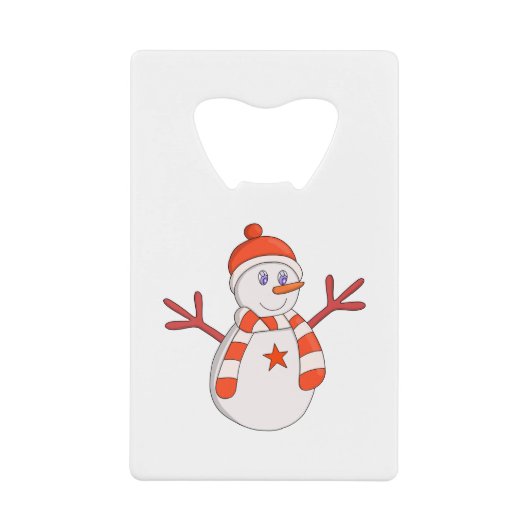 Niedlich Snowman Star Geldbeutel Flaschenöffner (Vorderseite)