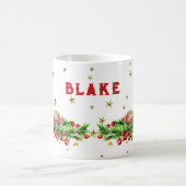 Niedlich Snowman Stars Individuelle Name Weihnacht Kaffeetasse (Mittel)