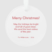 Niedlich Snowman Vintage Weihnachten Ornament (Rückseite)