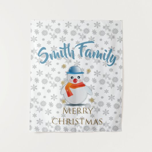 Niedlich Snowman Wandteppich (Vorderseite)