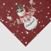 Niedlich Snowman Watercolor Frohe Weihnachtstypogr Seidenpapier (Ausschnitt)