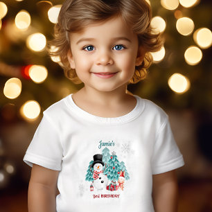 Niedlich Snowman Weihnachten - Geburtsname Kleinkind T-shirt