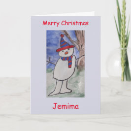 Niedlich Snowman Weihnachten Karte