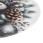 Niedlich Snowman Weihnachten Schneidebrett (Ecke)