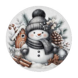 Niedlich Snowman Weihnachten Schneidebrett