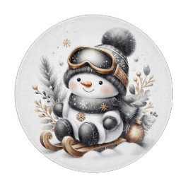 Niedlich Snowman Weihnachten Schneidebrett