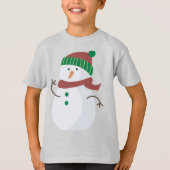 Niedlich Snowman Weihnachten T-Shirt (Vorderseite)