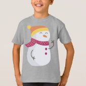 Niedlich Snowman Weihnachten T-Shirt (Vorderseite)