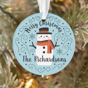 Niedlich Snowman Weihnachts-Keramik Ornament