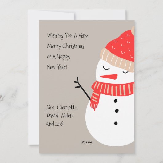 Niedlich Snowman Weihnachtsfeiertag Feiertagskarte (Rückseite)