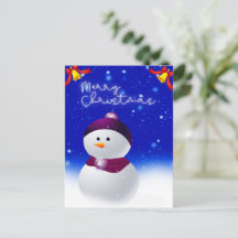 Niedlich Snowman Weihnachtsfeiertag Postkarte
